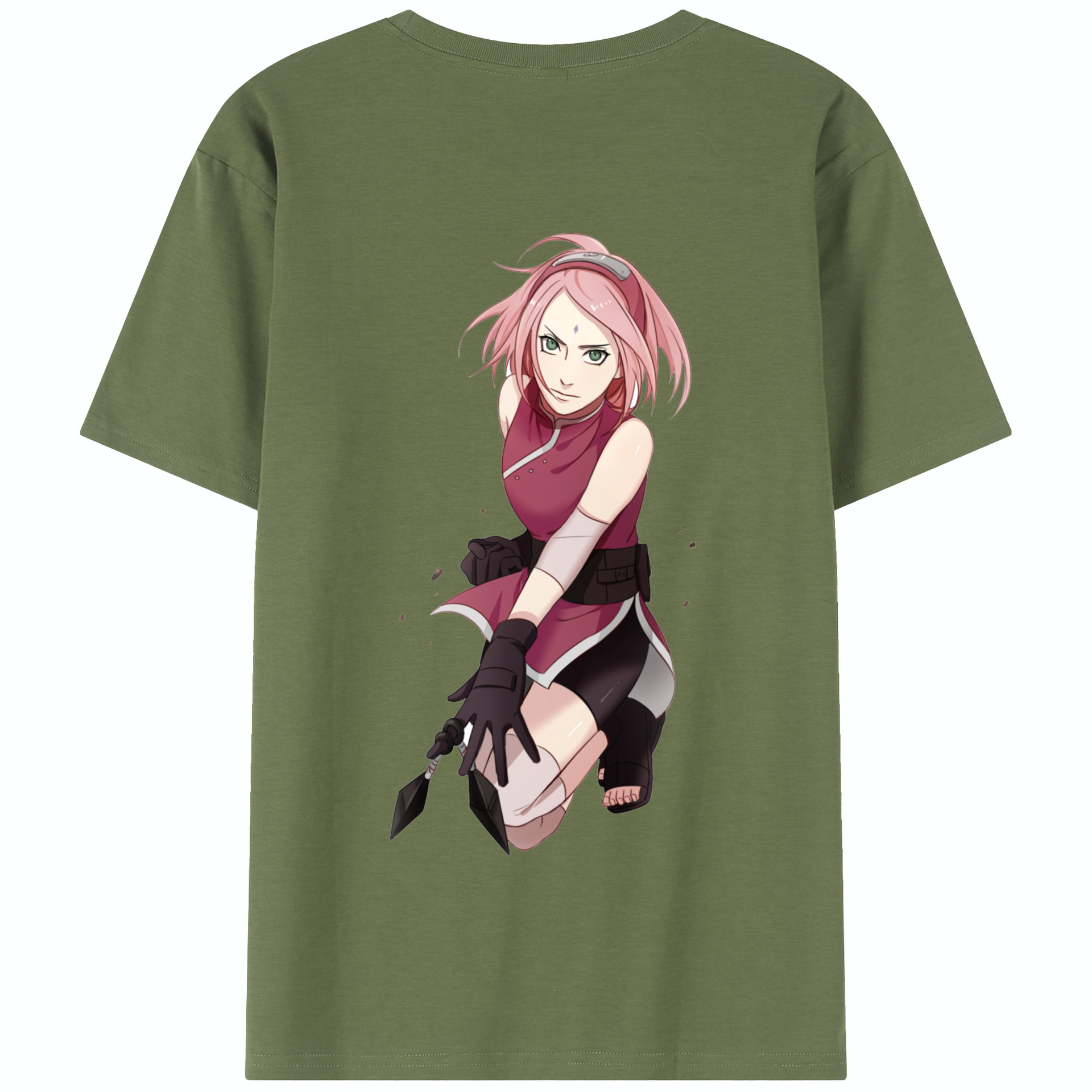 （画像用） NARUTO -ナルト- 春野サクラ Haruno Sakura 綿100％半袖Tシャツ（背面プリント）